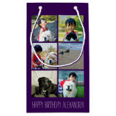 Gepersonaliseerd Paars fotomozaïek Afbeelding coll Klein Cadeauzakje (Achterkant)