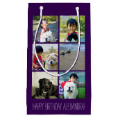 Gepersonaliseerd Paars fotomozaïek Afbeelding coll Klein Cadeauzakje (Voorkant)