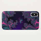 Gepersonaliseerd Paars Fractal iPhone X Hoesje (Achterkant (horizontaal))