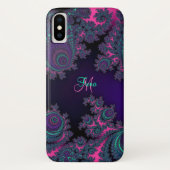 Gepersonaliseerd Paars Fractal iPhone X Hoesje (Achterkant)