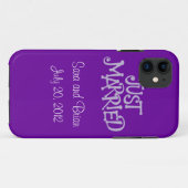Gepersonaliseerd Paars gewoon getrouwd iPhone 5 Ho Case-Mate iPhone Case (Achterkant (horizontaal))