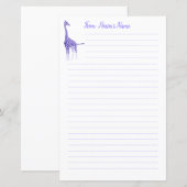 Gepersonaliseerd Paars Giraffe, gebitteerd (Voorkant / Achterkant)