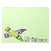 Gepersonaliseerd Paars Groene Krayon Onderwijs Notitieblok (Voorkant)