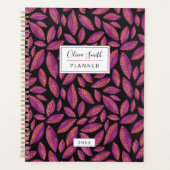 Gepersonaliseerd Paars herfstpatroon van de val Planner (Voorkant)