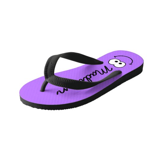 Gepersonaliseerd Paars Kinder Teenslippers (Schuin)