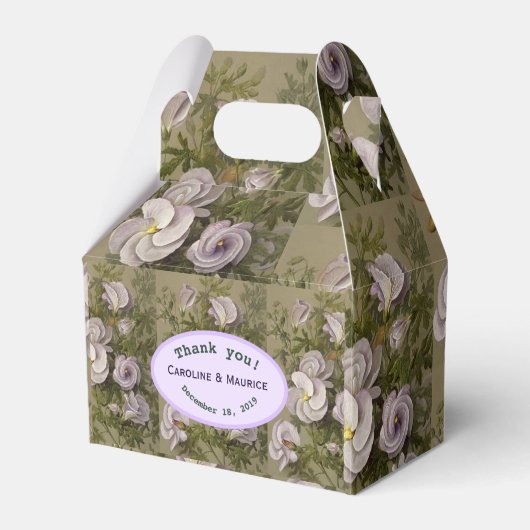 Gepersonaliseerd Paars Lila Hibiscus Covered Weddi Bedankdoosjes (Voorkant Zijde)