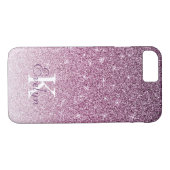 Gepersonaliseerd Paars monogram met spaarpeuk Case-Mate iPhone Case (Achterkant (Horizontaal))