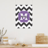 Gepersonaliseerd Paars Power Chevron Pattern Poster (Keuken)