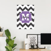 Gepersonaliseerd Paars Power Chevron Pattern Poster (Thuiskantoor)