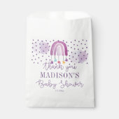 Gepersonaliseerd Paars regenboogBaby shower Bedankzakje (Voorkant)