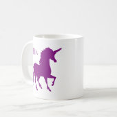 Gepersonaliseerd Paars Unicorn Silhouette Beauful Koffiemok (Voorkant links)