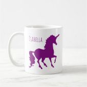 Gepersonaliseerd Paars Unicorn Silhouette Beauful Koffiemok (Links)