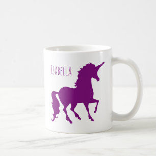 Gepersonaliseerd Paars Unicorn Silhouette Beauful Koffiemok