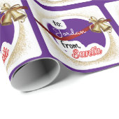 Gepersonaliseerd Paars van Kerstmis Cadeaupapier (Rol Hoek)