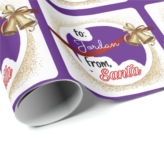 Gepersonaliseerd Paars van Kerstmis Cadeaupapier (Rol Hoek)