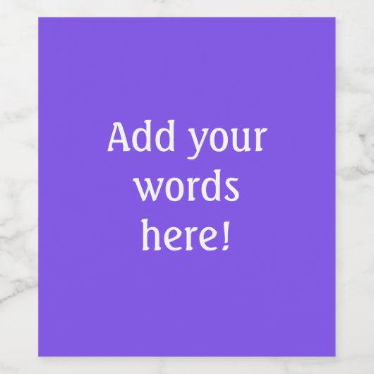 Gepersonaliseerd Paars Wijn Etiket (Enkel label)