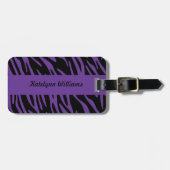 Gepersonaliseerd Paars Zebra Stripe Bagagelabel (Voorkant horizontaal)