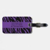 Gepersonaliseerd Paars Zebra Stripe Bagagelabel (Achterkant horizontaal)