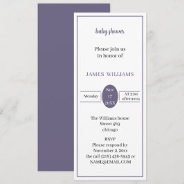 Gepersonaliseerd Paarse Baby shower Kaart