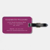 Gepersonaliseerd Paarse Bloemen Groen Geel Wit Blo Bagagelabel (Achterkant horizontaal)