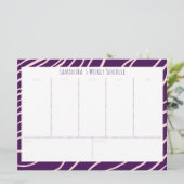 Gepersonaliseerd Paarse budget weekschema (Staand voorkant)