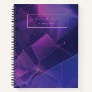 Gepersonaliseerd Paarse Geometrisch Grafiekpapier Notitieboek
