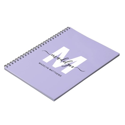 Gepersonaliseerd Paarse Initiaal monogram Notitieboek (Linkerzijde)