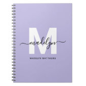 Gepersonaliseerd Paarse Initiaal monogram Notitieboek (Voorkant)