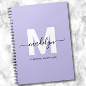 Gepersonaliseerd Paarse Initiaal monogram Notitieboek