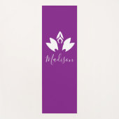 Gepersonaliseerd, Paarse Lotus en Yoga Pose silhou Yogamat (Voorkant)