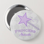 Gepersonaliseerd: Paarse prinses Wand Button (Voorkant /achterkant)