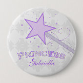 Gepersonaliseerd: Paarse prinses Wand Button (Voorkant)
