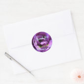 Gepersonaliseerd Paarse Roos ontwerp Ronde Sticker (Envelop)