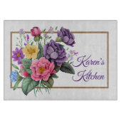 Gepersonaliseerd Paarse rozenboeket Snijplank (Voorkant)