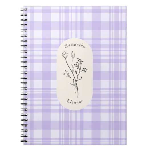 Gepersonaliseerd paarse streep ontwerp notitieboek (Voorkant)