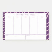 Gepersonaliseerd Paarse wekelijks lesschema Post-it® Notes (Voorkant)