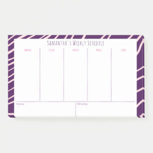 Gepersonaliseerd Paarse wekelijks lesschema Post-it® Notes