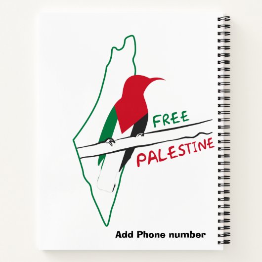 Gepersonaliseerd Palestijns notitieboek met hart-  (Achterkant)