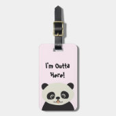 Gepersonaliseerd Panda Beer Bagagelabel (Voorkant verticaal)