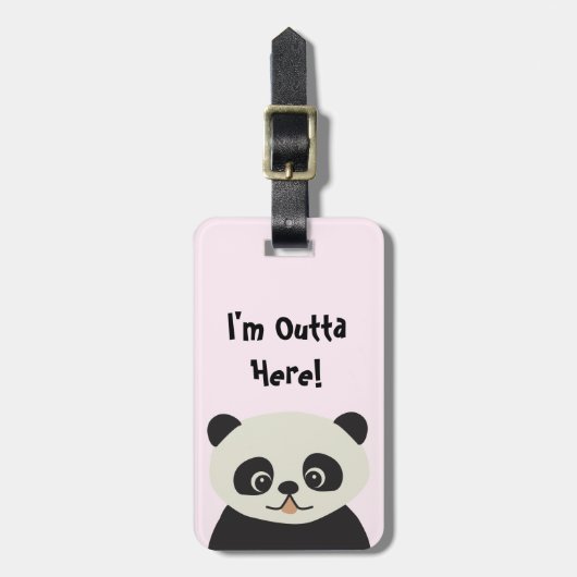 Gepersonaliseerd Panda Beer Bagagelabel (Voorkant verticaal)