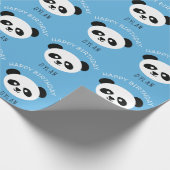 Gepersonaliseerd Panda Beer Kawaii Verjaardagsjong Cadeaupapier (Hoek)