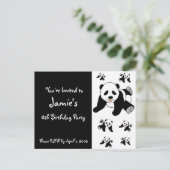 Gepersonaliseerd Panda Beer Kinderfeestjes Uitnodiging Briefkaart (Staand voorkant)