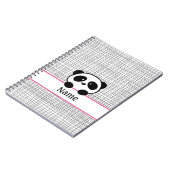 Gepersonaliseerd Panda Beer roze zwart Notitieboek (Linkerzijde)