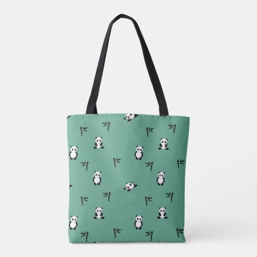 Gepersonaliseerd Panda Canvas tas (Achterkant)