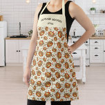 Gepersonaliseerd pannenkoekpatroon, uw aangepaste  schort<br><div class="desc">Een schattig schort met een ontbijt pannenkoekenpatroon. Personaliseer met 2 lijnen aangepaste tekst. Perfect voor diegenen die graag pannenkoeken eten of maken.</div>