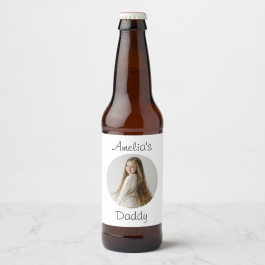 Gepersonaliseerd papa cadeau - Aangepast gezicht - Bier Etiket (Voorkant)