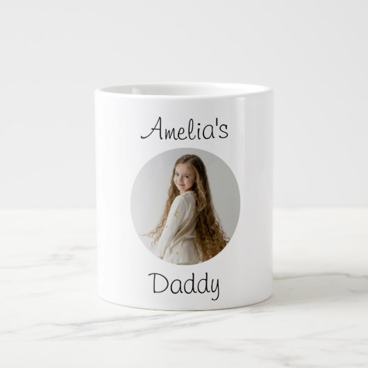 Gepersonaliseerd papa cadeau - Aangepast gezicht - Grote Koffiekop (Voorkant)