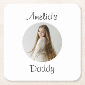Gepersonaliseerd papa cadeau - Aangepast gezicht - Kartonnen Onderzetters (Voorkant)