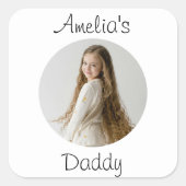 Gepersonaliseerd papa cadeau - Aangepast gezicht - Vierkante Sticker (Voorkant)