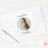 Gepersonaliseerd papa cadeau - Aangepast gezicht - Vierkante Sticker (Envelop)